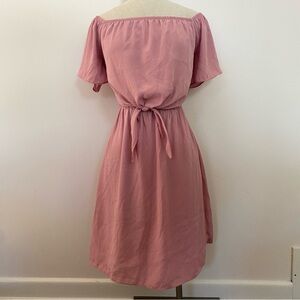 Everly Blush Off-Shoulder Mini Dress